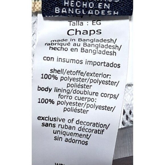 Chaps Plaid Swim Trunks Mens XL Beige White Polyester Mesh Lined Drawstring - Picture 4 of 14